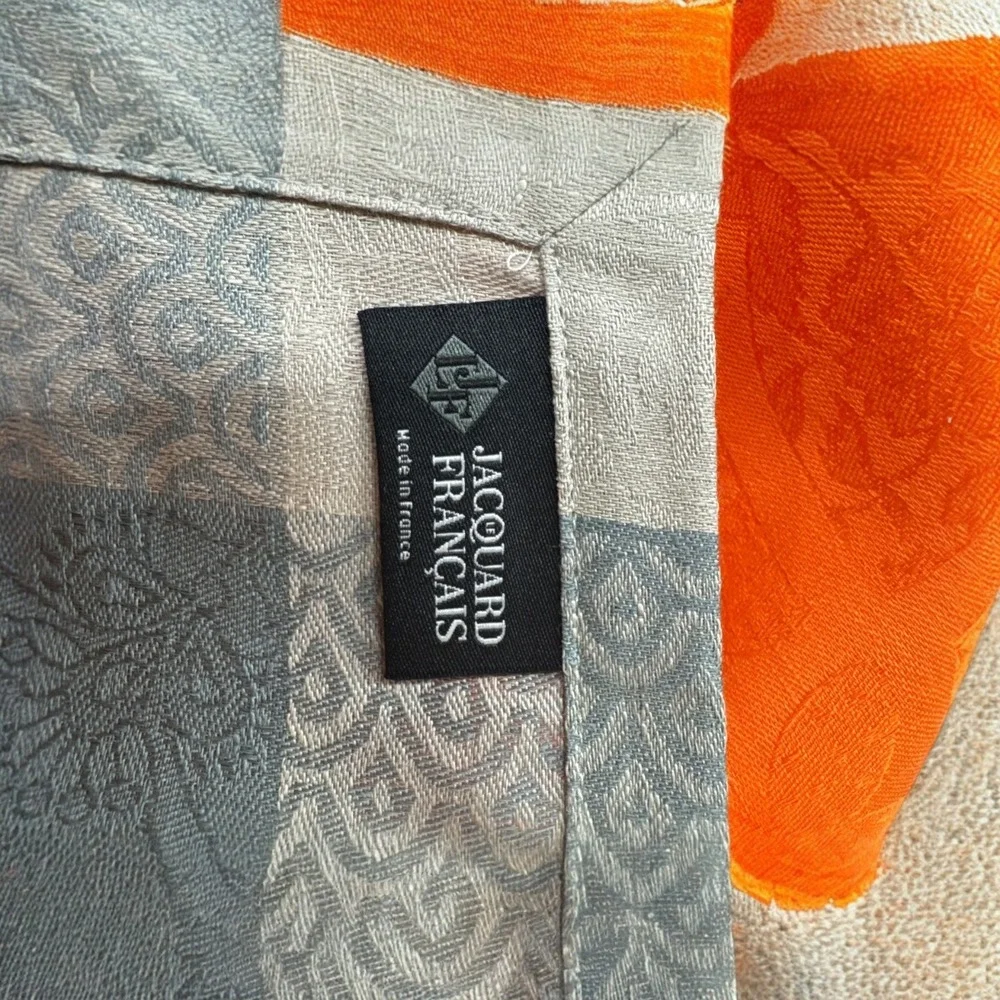 Le Jacquard Francais Runner Pondichery‎ Spices Orange Linen 20 X 59 NWT